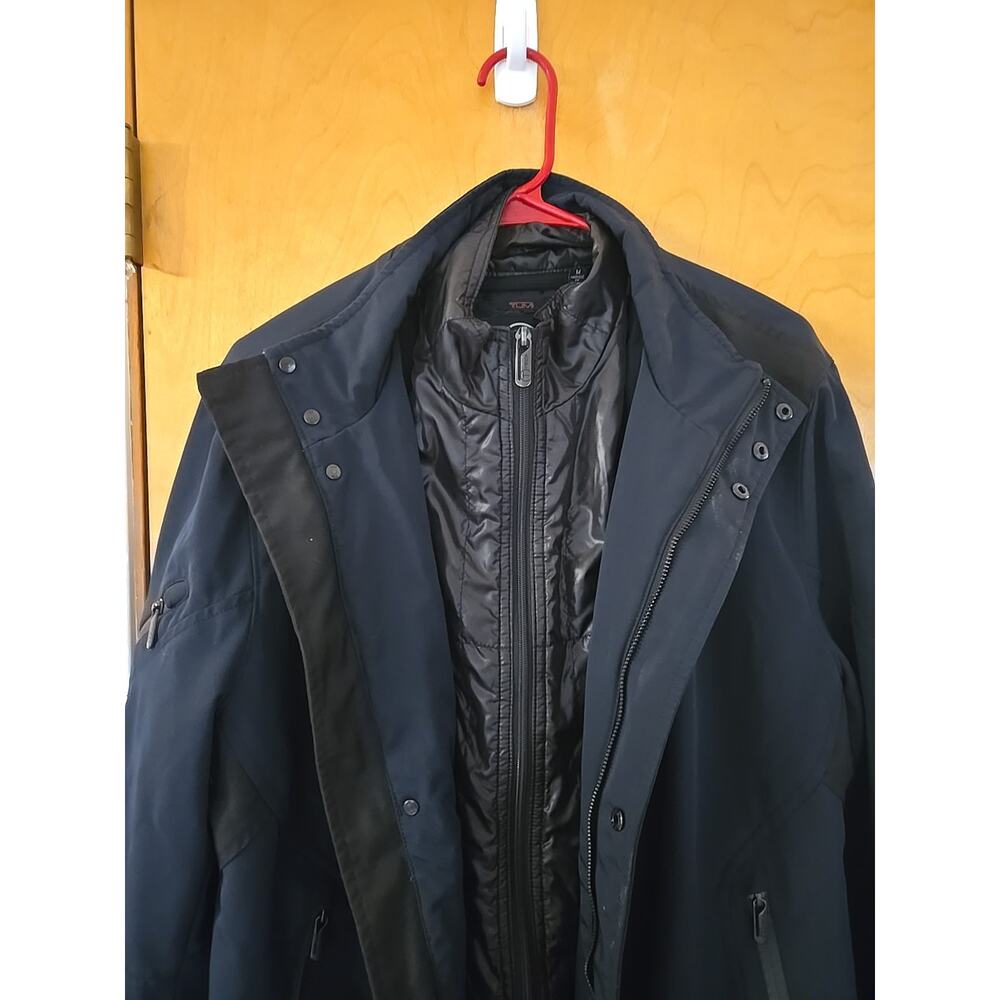 Tumi Tech Men’s Jacket Medium T Tech High Performance Full Zip Winter Coat Blue View 2